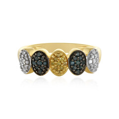 Bague en argent et Diamant bleu I4