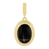 Pendentif en argent et Diopside étoilé d'Inde