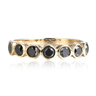 Bague en or et Diamant noir