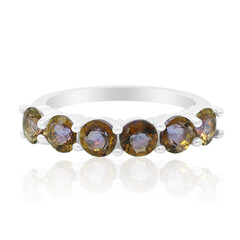 Bague en argent et Quartz champagne mystique