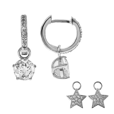 Boucles d'oreilles en argent et Topaze blanche