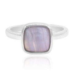 Bague en argent et Agate zonée bleue