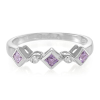 Bague en argent et Saphir pourpre de Ceylan non chauffé