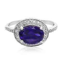 Bague en argent et Iolite de Ceylan
