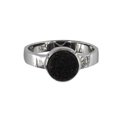 Bague en argent et Agate Druzy