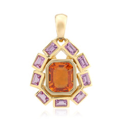Pendentif en or et Saphir orange de Ban Ka Cha