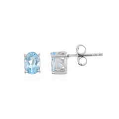 Boucles d'oreilles en argent et Topaze bleu ciel