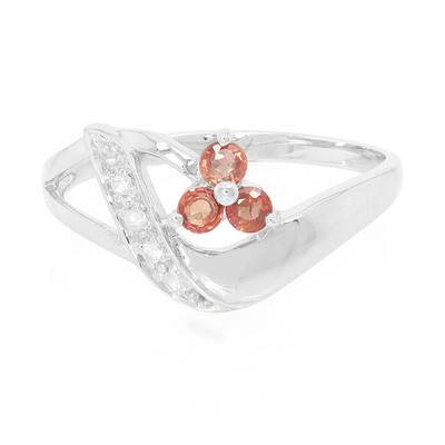 Bague en argent et Rubis rouge du soir