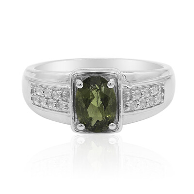 Bague en argent et Moldavite