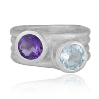 Bague en argent et Topaze bleu ciel