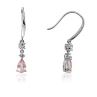 Boucles d'oreilles en argent et Quartz rose