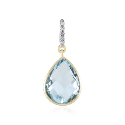 Pendentif en or et Topaze bleu ciel