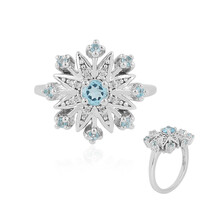 Bague en argent et Topaze bleu Suisse
