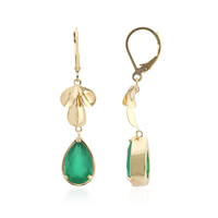 Boucles d'oreilles en argent et Agate verte