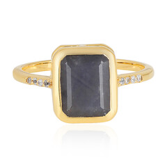 Bague en argent et Saphir couleur anthracite