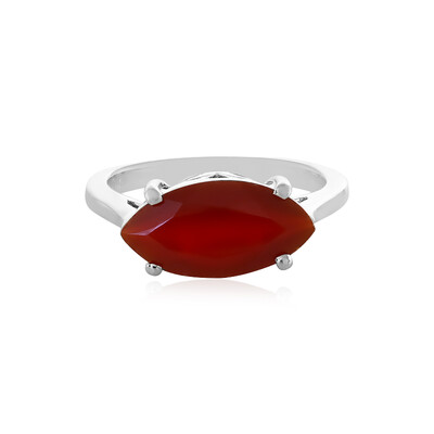 Bague en argent et Onyx rouge