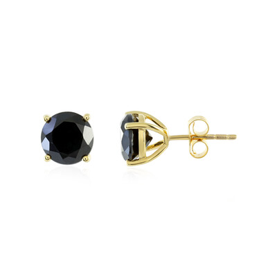 Boucles d'oreilles en argent et Spinelle noir
