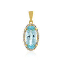 Pendentif en argent et Topaze bleu ciel