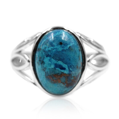 Bague en argent et Azurite-Malachite