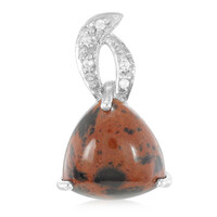 Pendentif en argent et Obsidienne acajou