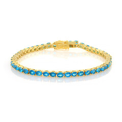 Bracelet en argent et Apatite bleu néon