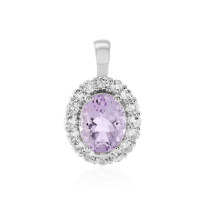 Pendentif en argent et Améthyste Rose de France