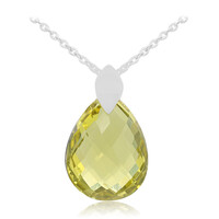 Collier en argent et Citrine jaune citron