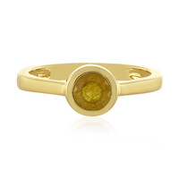 Bague en argent et Saphir jaune de Madagascar