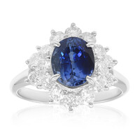 Bague en platine et Saphir de Ceylan (CIRARI)