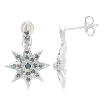 Boucles d'oreilles en argent et Diamant fantaisie