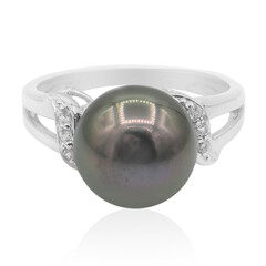 Bague en argent et Perle de culture de Tahiti (TPC)