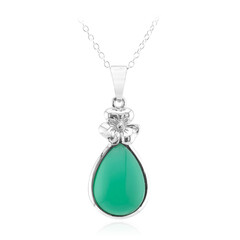 Collier en argent et Agate verte