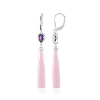 Boucles d'oreilles en argent et Calcédoine lavande (KM by Juwelo)