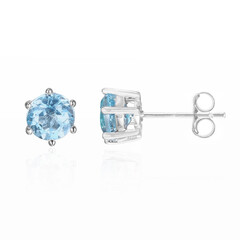 Boucles d'oreilles en argent et Topaze bleu ciel