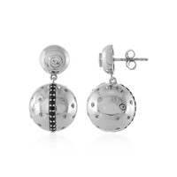 Boucles d'oreilles en argent et Spinelle noir