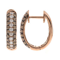 Boucles d'oreilles en or et Diamant chocolat SI2
