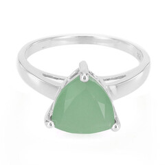 Bague en argent et Calcédoine verte