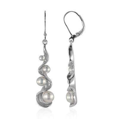 Boucles d'oreilles en argent et Perle de culture d'eau douce (MONOSONO COLLECTION)