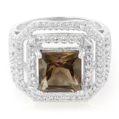 Bague en argent et Quartz fumé