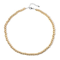 Collier en argent et Perle de lave dorée