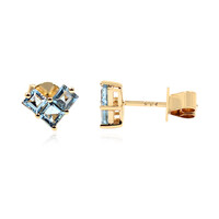 Boucles d'oreilles en or et Aigue-marine Ofiki