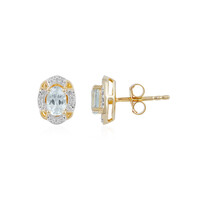 Boucles d'oreilles en argent et Aigue-marine