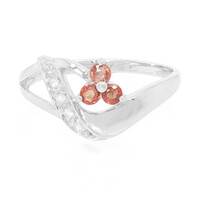 Bague en argent et Rubis rouge du soir