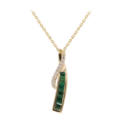 Collier en or et Emeraude de Zambie AAA (CIRARI)