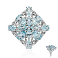Bague en argent et Topaze bleu ciel