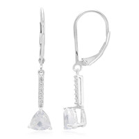 Boucles d'oreilles en argent et Quartz Lune glacée