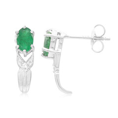 Boucles d'oreilles en argent et Emeraude de Bahia