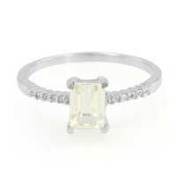 Bague en argent et Kunzite jaune canari