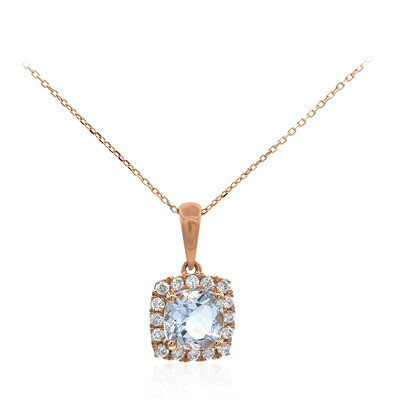 Collier en or et Aigue-Marine du Brésil AAA