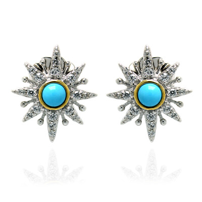 Boucles d'oreilles en argent et Turquoise Sleeping Beauty (Dallas Prince Designs)